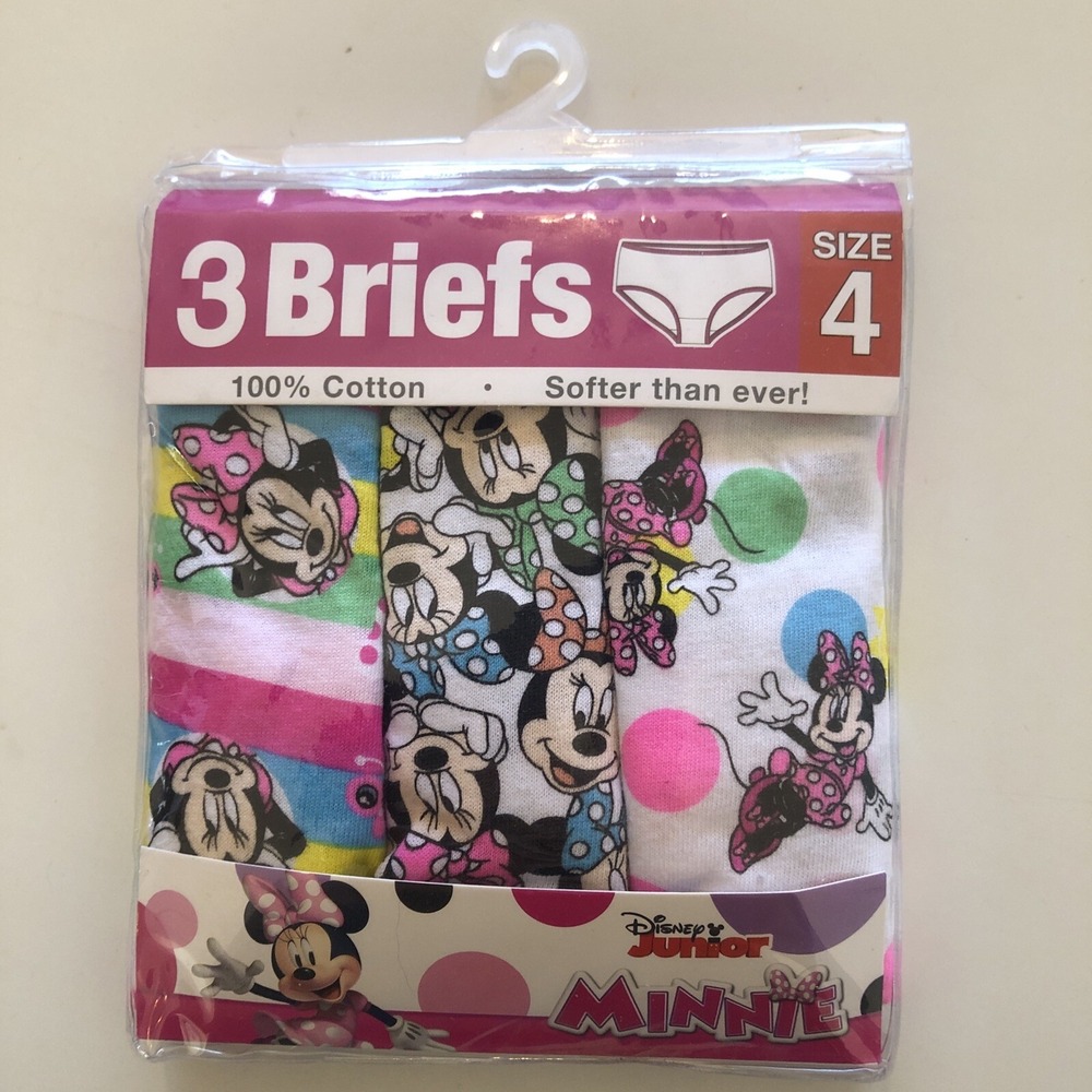 Disney Junior Minnie Mouse Toddler Girls Briefs Underwear Size 4 Panty New